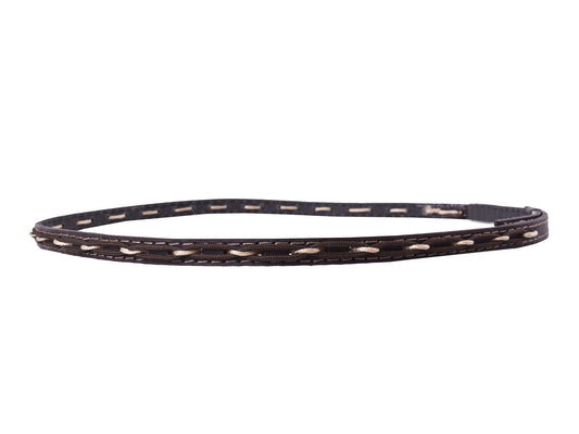 606 - Dark Brown Fabric Hatband with Contrast Stitching 1 Doz.